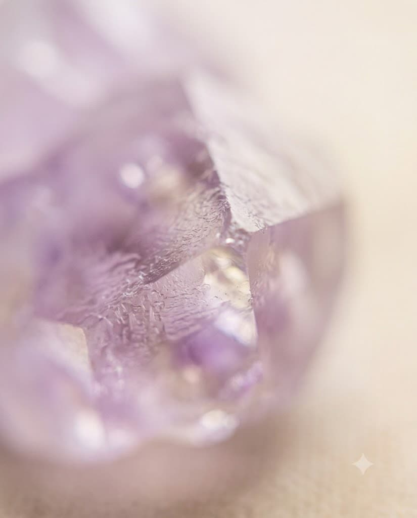 A single amethyst catching soft light